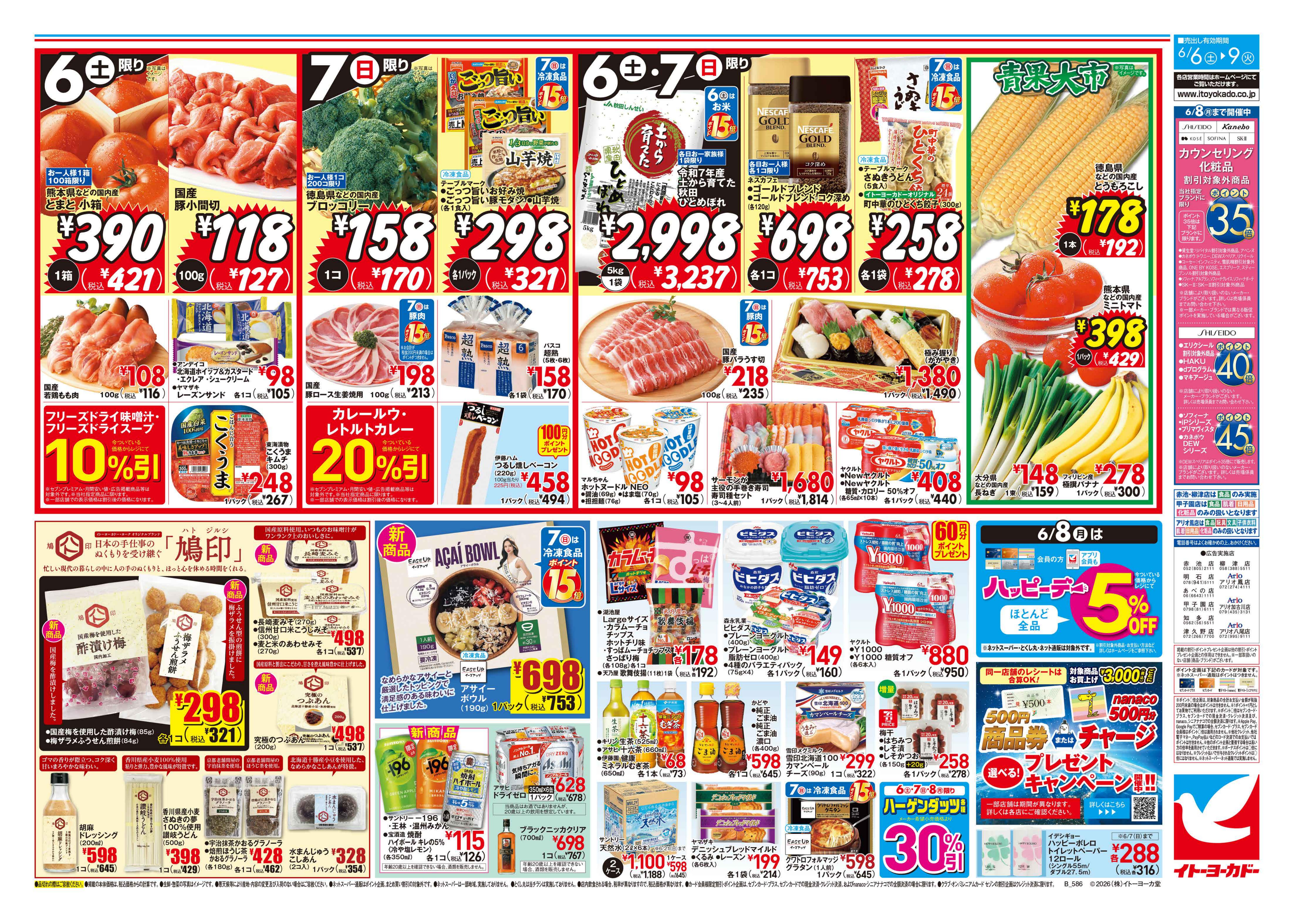 イトーヨーカドー 知多店 6/6(土)〜6/9(火)　ハトの大感謝祭　のチラシ 2/2ページ